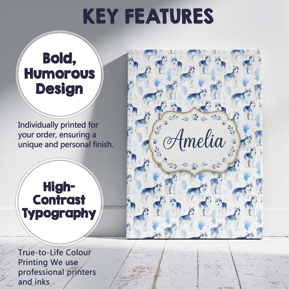 Personalised Name Watercolor Full Body Custom Modern Room Accent Elegant Feature Canvas Wall Art Print Decor Picture Ready to Hang