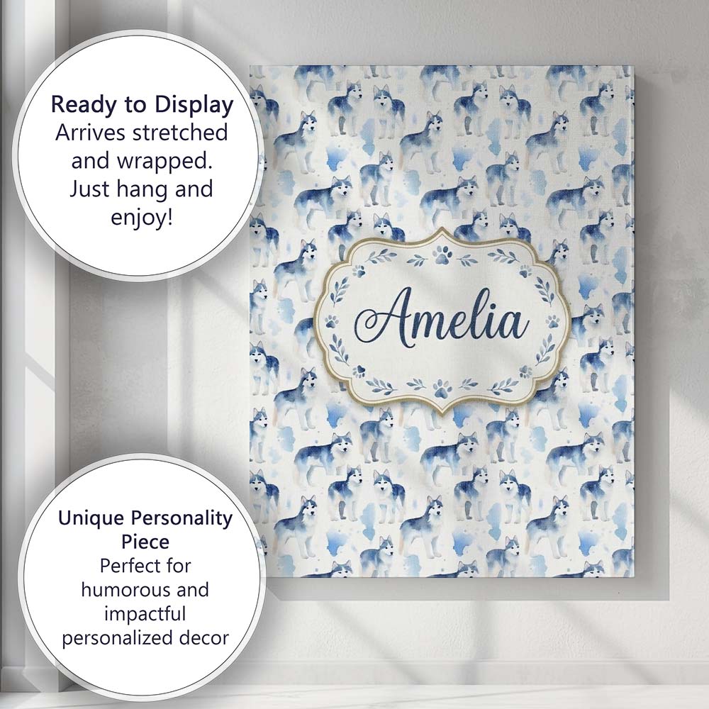Personalised Name Watercolor Full Body Custom Modern Room Accent Elegant Feature Canvas Wall Art Print Decor Picture Ready to Hang