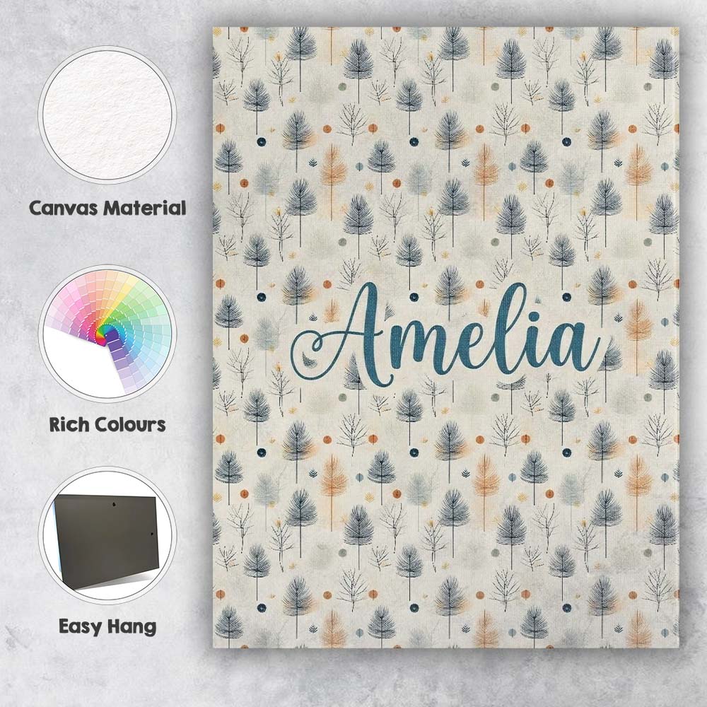 Personalised Name Scandinavian Style Custom Premium Decorative Design Modern Room Accent Canvas Wall Art Print Decor Picture Ready to Hang