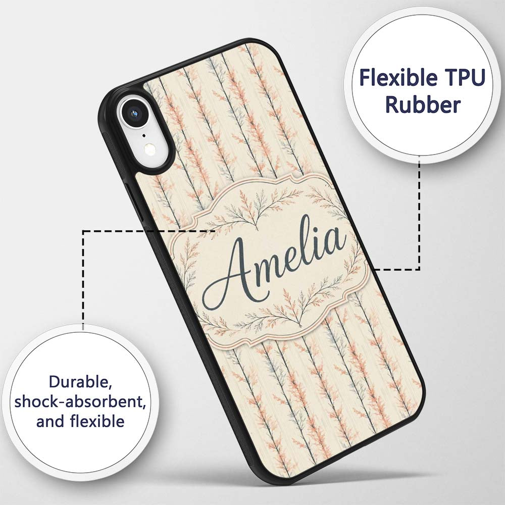 Delicate Bare Trees with Blush Foliage Seamless Custom Name Protective Phone Case Mobile Cover Durable Everyday Smartphone Shock Resistant