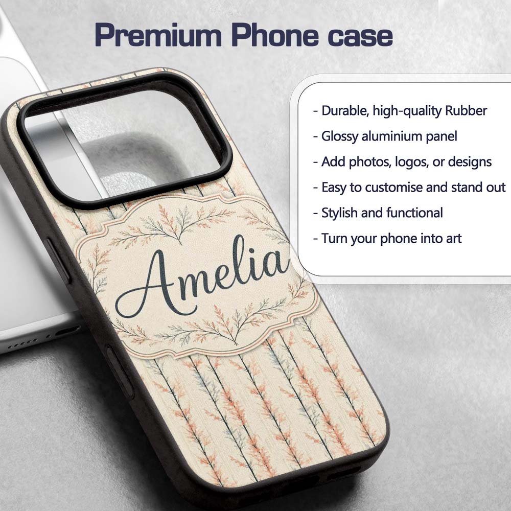 Delicate Bare Trees with Blush Foliage Seamless Custom Name Protective Phone Case Mobile Cover Durable Everyday Smartphone Shock Resistant