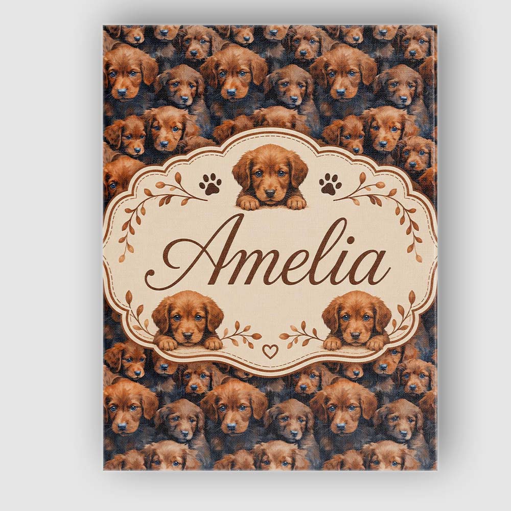 Personalised Name Realistic Golden Brown Custom Unique Gift Idea Elegant Feature Canvas Wall Art Print Decor Picture Ready to Hang