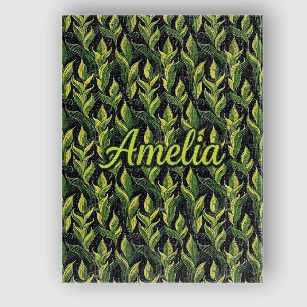 Personalised Name Lush Green Tropical Custom Modern Room Accent Creative Decorator Style Canvas Wall Art Print Decor Picture Ready to Hang