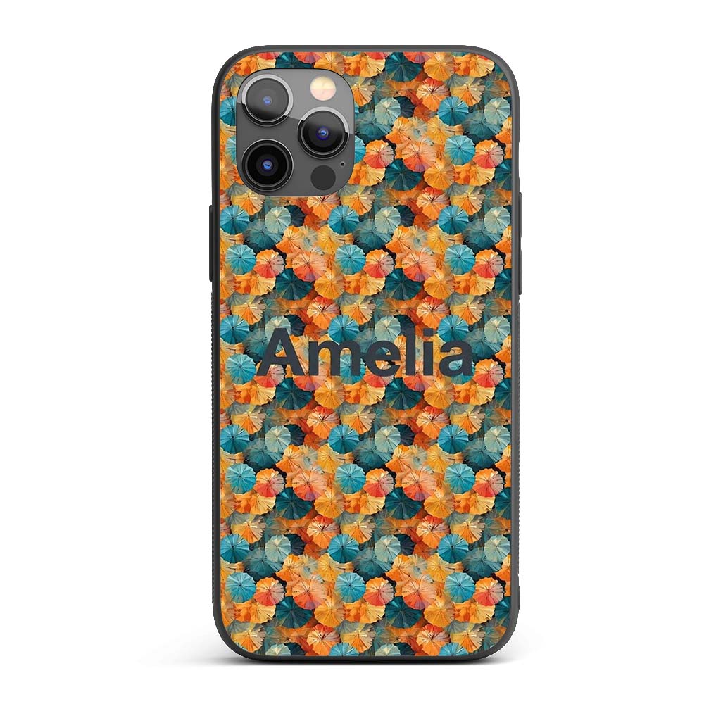 Colorful Overlapping Paper Umbrellas in Warm Custom Name Protective Phone Case Mobile Cover Durable Everyday Smartphone Shock Resistant