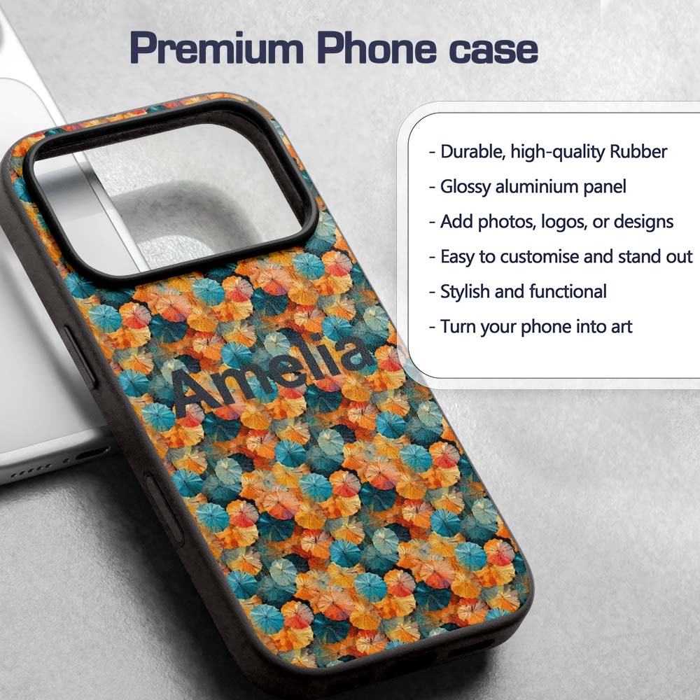Colorful Overlapping Paper Umbrellas in Warm Custom Name Protective Phone Case Mobile Cover Durable Everyday Smartphone Shock Resistant