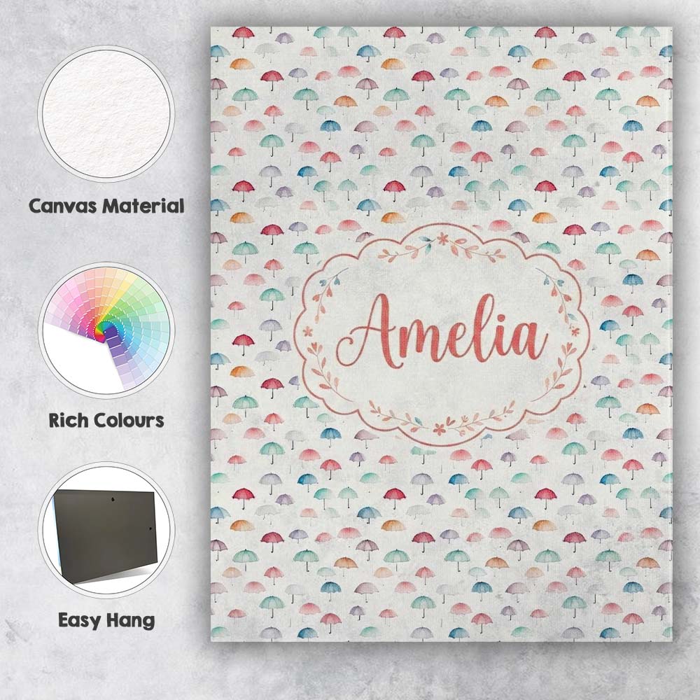 Personalised Name Delicate Pastel Mini Custom Modern Room Accent Elegant Feature Canvas Wall Art Print Decor Picture Ready to Hang