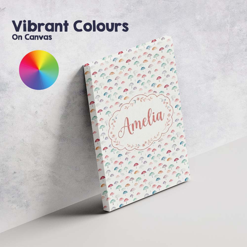 Personalised Name Delicate Pastel Mini Custom Modern Room Accent Elegant Feature Canvas Wall Art Print Decor Picture Ready to Hang