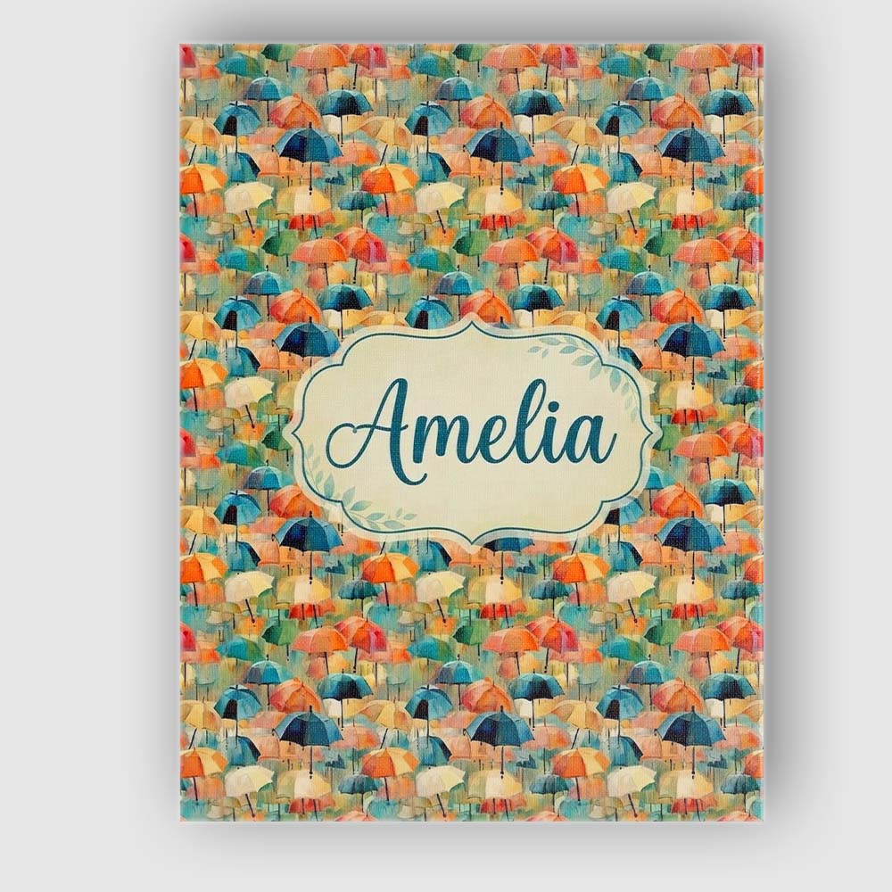 Personalised Name Painterly Umbrella Scene Custom Unique Gift Idea Elegant Feature Canvas Wall Art Print Decor Picture Ready to Hang