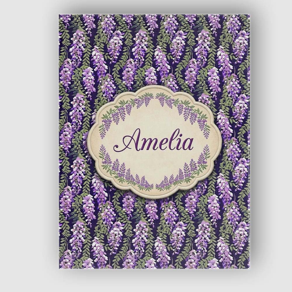 Personalised Name Purple Wisteria Vine Custom Modern Room Accent Elegant Feature Canvas Wall Art Print Decor Picture Ready to Hang