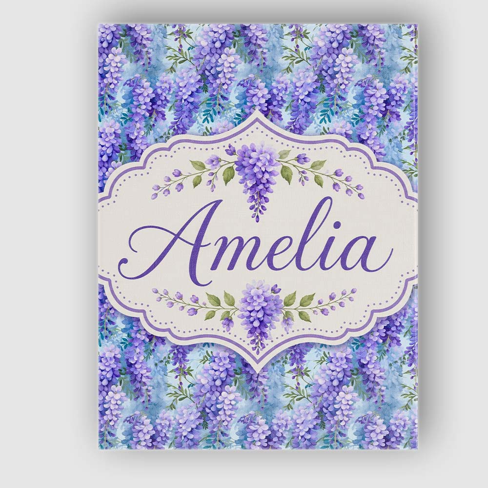 Personalised Name Soft Blue Background Custom Modern Room Accent Elegant Feature Canvas Wall Art Print Decor Picture Ready to Hang
