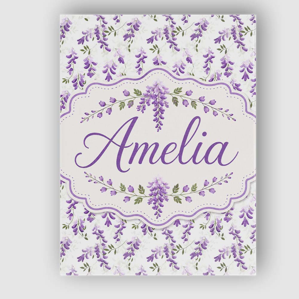 Personalised Name Subtle Lavender Hanging Custom Unique Gift Idea Elegant Feature Canvas Wall Art Print Decor Picture Ready to Hang