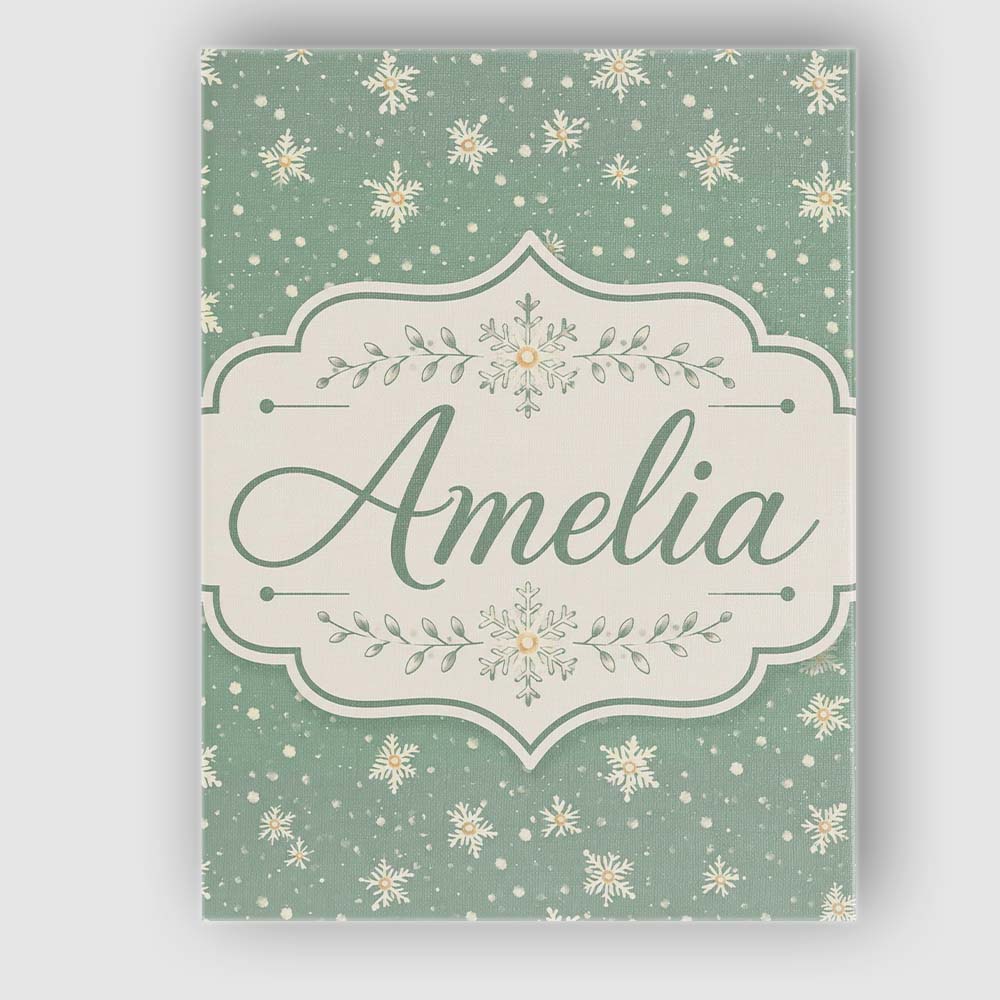 Personalised Name Muted Green Background Custom Unique Gift Idea Elegant Feature Canvas Wall Art Print Decor Picture Ready to Hang