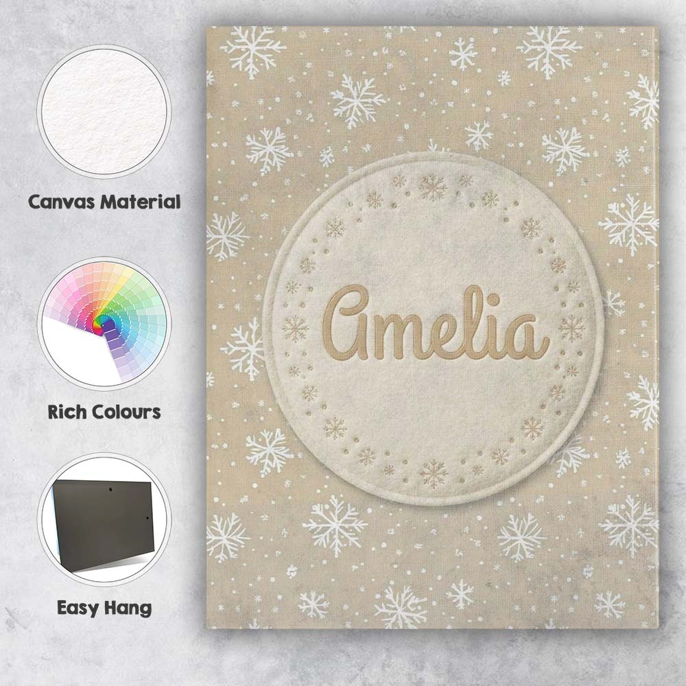 Personalised Name Classic Beige Background Custom Unique Gift Idea Elegant Feature Canvas Wall Art Print Decor Picture Ready to Hang