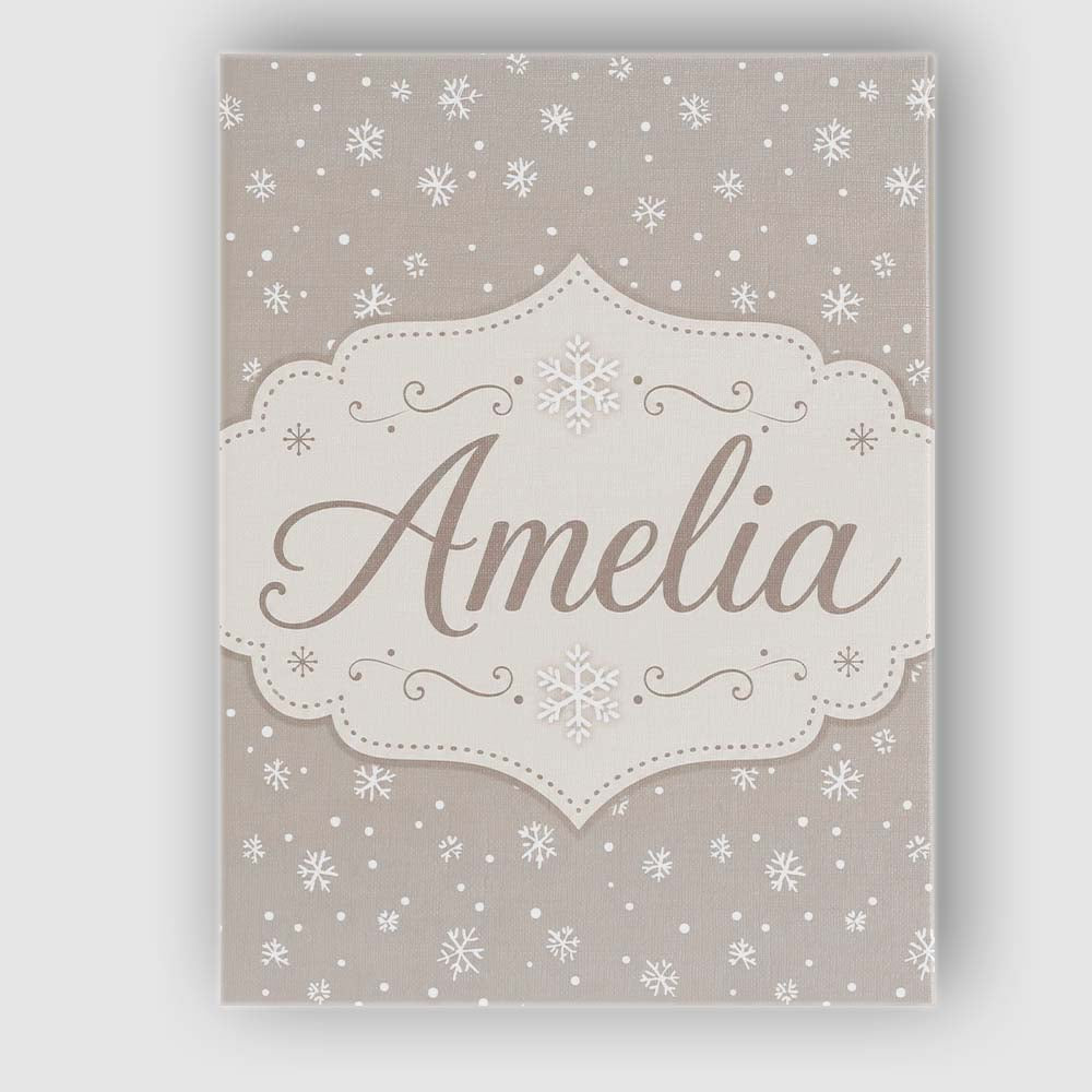 Personalised Name Neutral Grey Background Custom Unique Gift Idea Elegant Feature Canvas Wall Art Print Decor Picture Ready to Hang