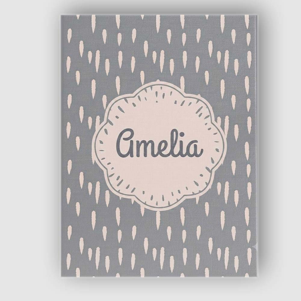 Personalised Name Grey Background Minimal Custom Unique Gift Idea Elegant Feature Canvas Wall Art Print Decor Picture Ready to Hang