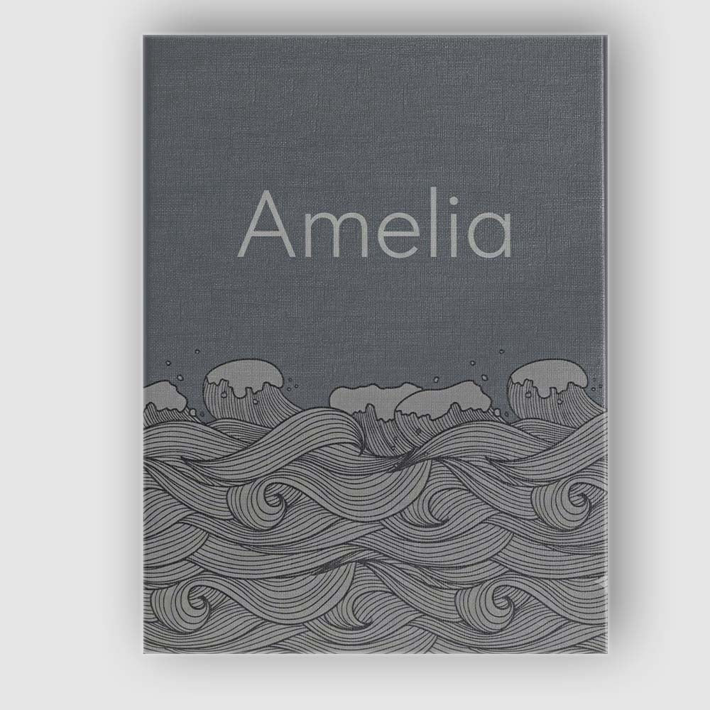 Personalised Name Minimal Ocean Wave Line Custom Unique Gift Idea Elegant Feature Canvas Wall Art Print Decor Picture Ready to Hang
