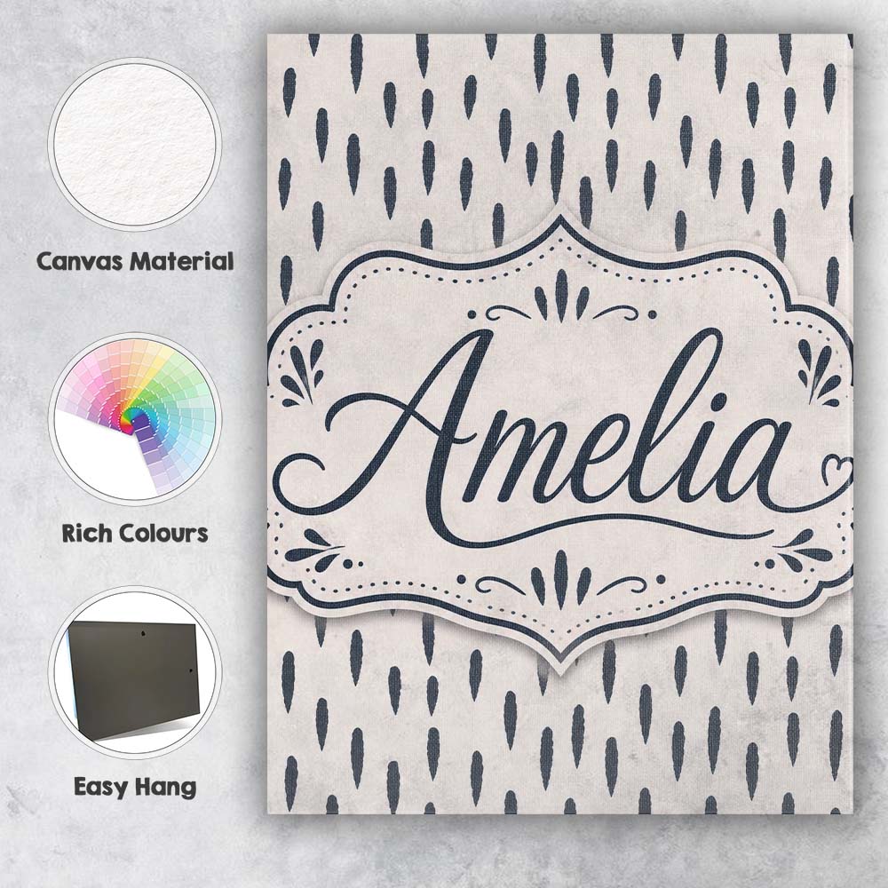 Personalised Name Neutral Abstract Brush Custom Unique Gift Idea Elegant Feature Canvas Wall Art Print Decor Picture Ready to Hang