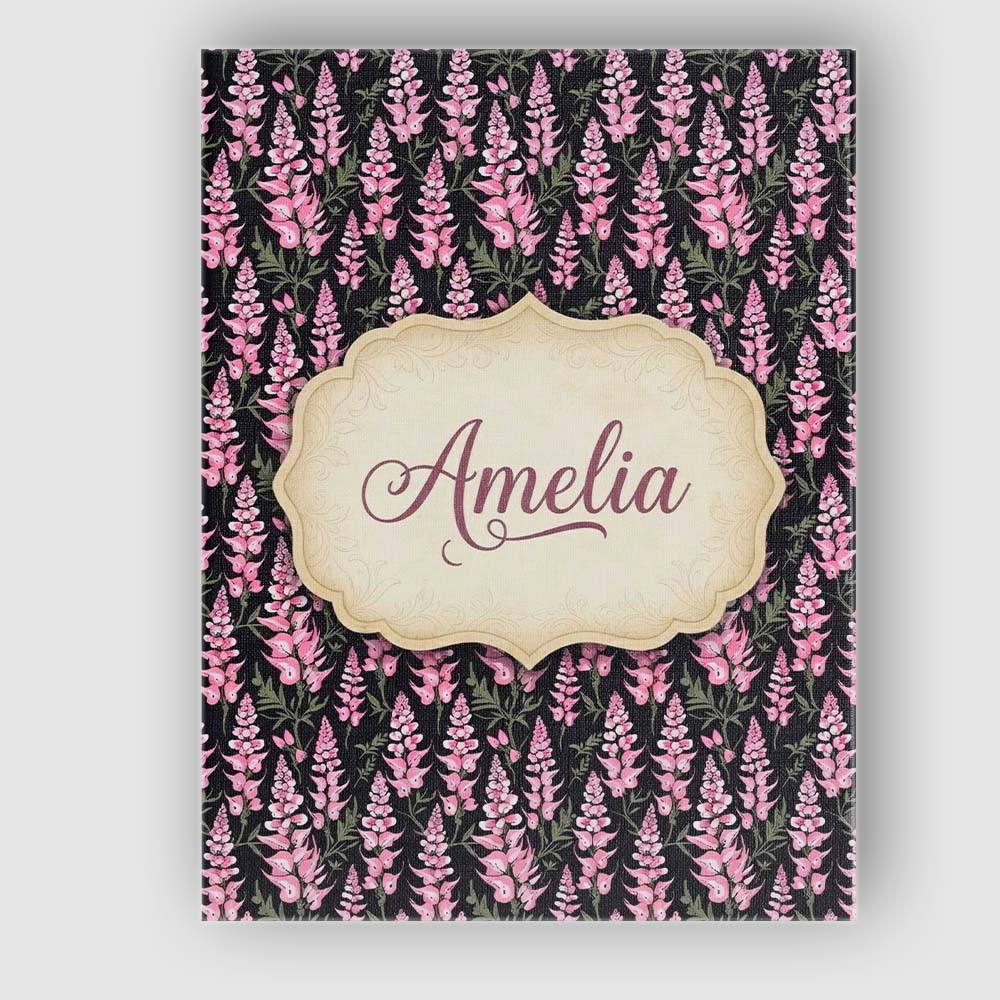 Personalised Name Stylized Pink Foxglove Custom Unique Gift Idea Elegant Feature Canvas Wall Art Print Decor Picture Ready to Hang