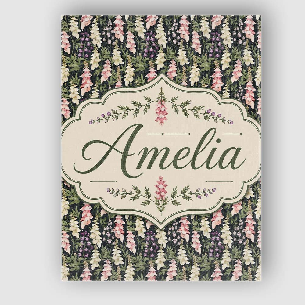 Personalised Name Soft Cream and Pink Custom Modern Room Accent Creative Decorator Style Canvas Wall Art Print Decor Picture Ready to Hang