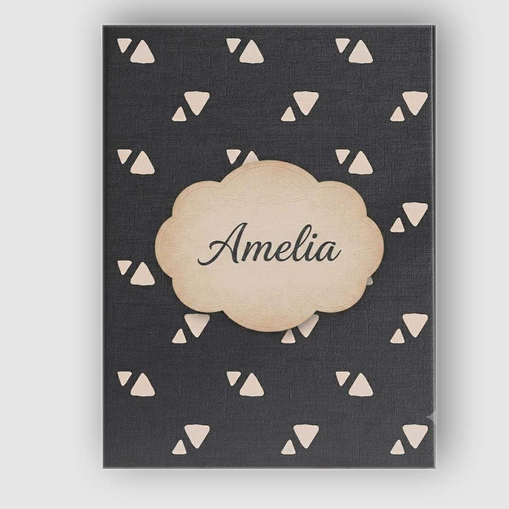 Personalised Name Minimal Beige Triangle Custom Unique Gift Idea Elegant Feature Canvas Wall Art Print Decor Picture Ready to Hang
