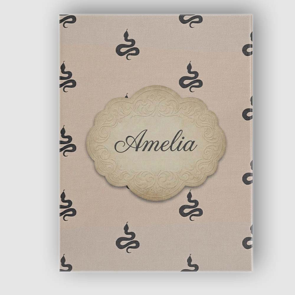 Personalised Name Minimal Black Snake Custom Modern Room Accent Creative Decorator Style Canvas Wall Art Print Decor Picture Ready to Hang