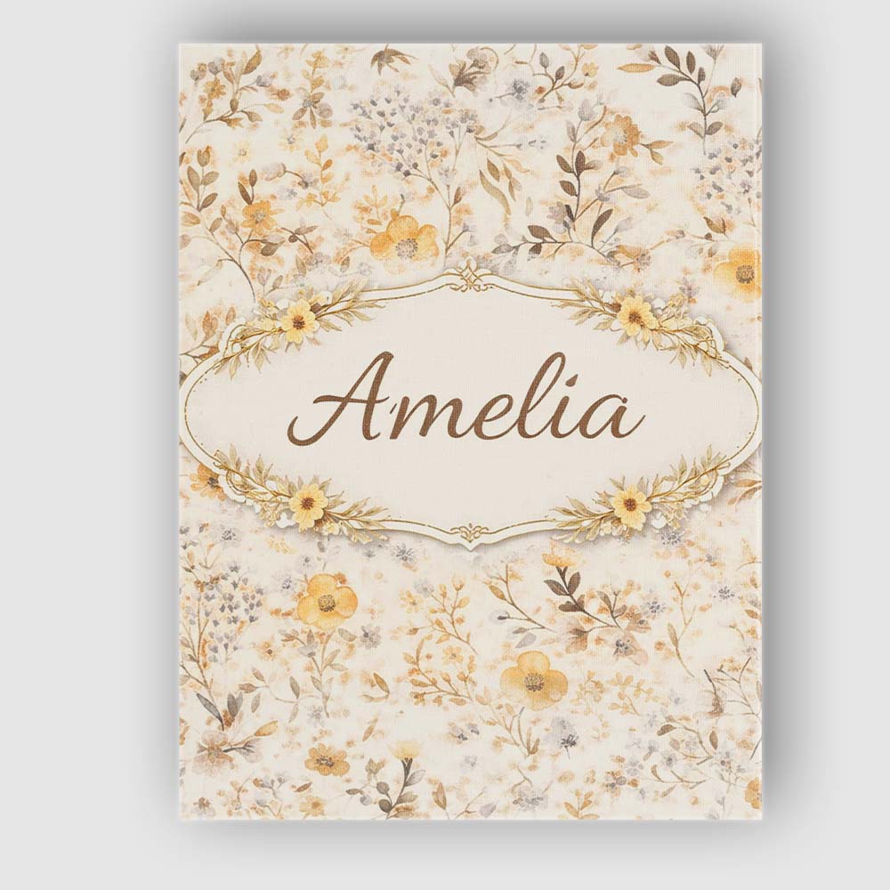 Personalised Name Soft Neutral Floral Botanical Seamless Pattern Custom Interior Canvas Wall Art Print Decor Picture Ready to Hang