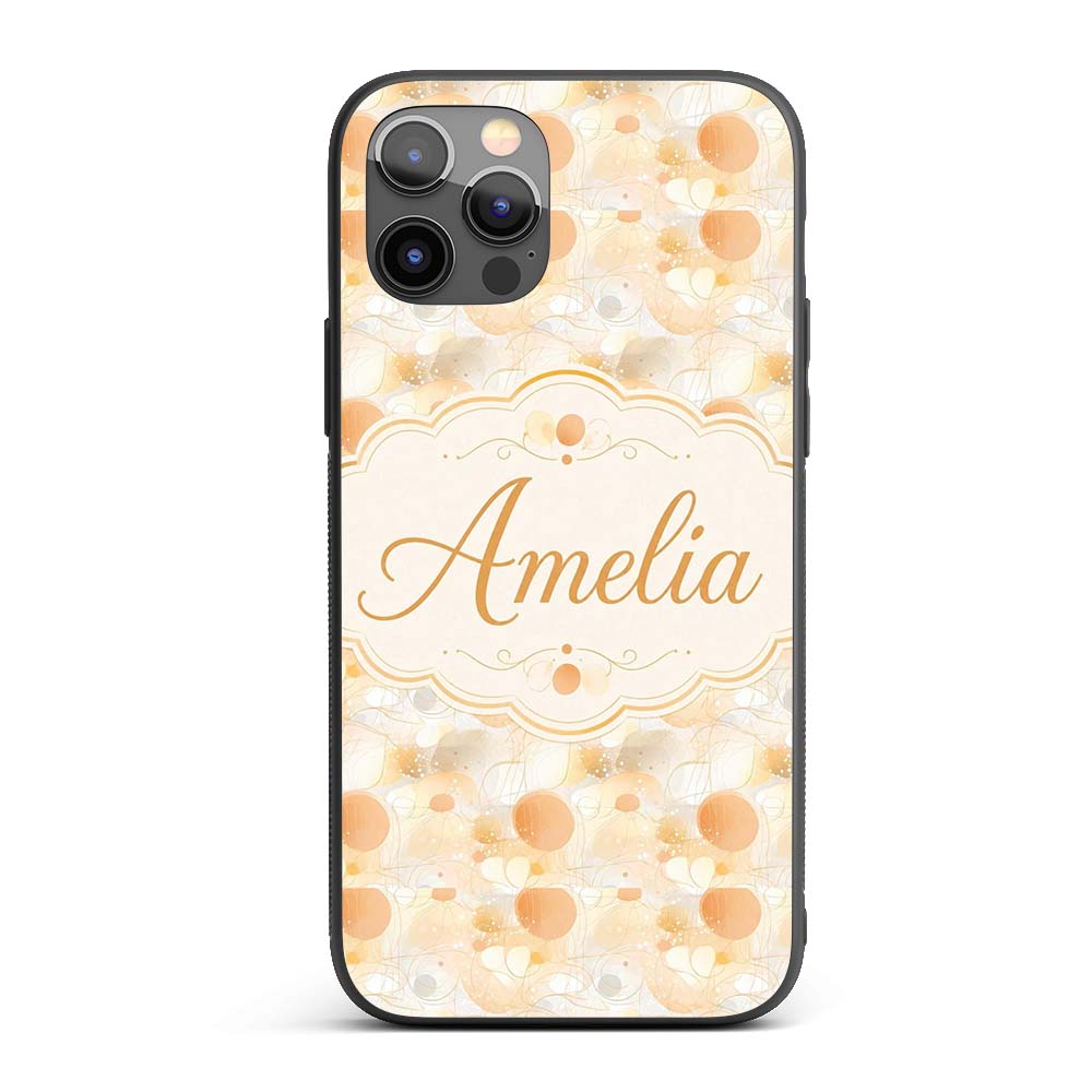Abstract Beige Organic Shapes Seamless Pattern Custom Name Protective Phone Case Mobile Cover Durable Everyday Smartphone Shock Resistant