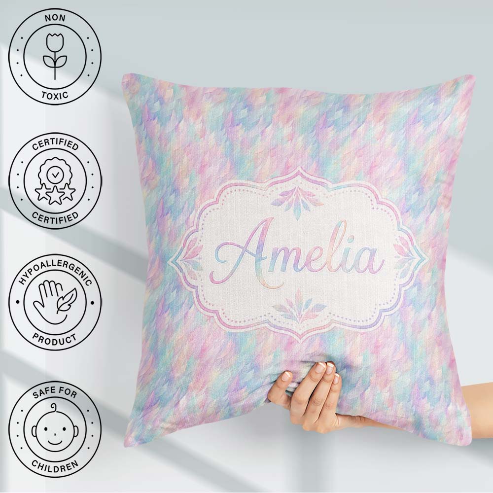 Custom Name Abstract Crackled Texture Seamless Pattern Artistic Square Filled Cushion Throw Pillow Sofa Bed Home Decor Zip Washable UK Made