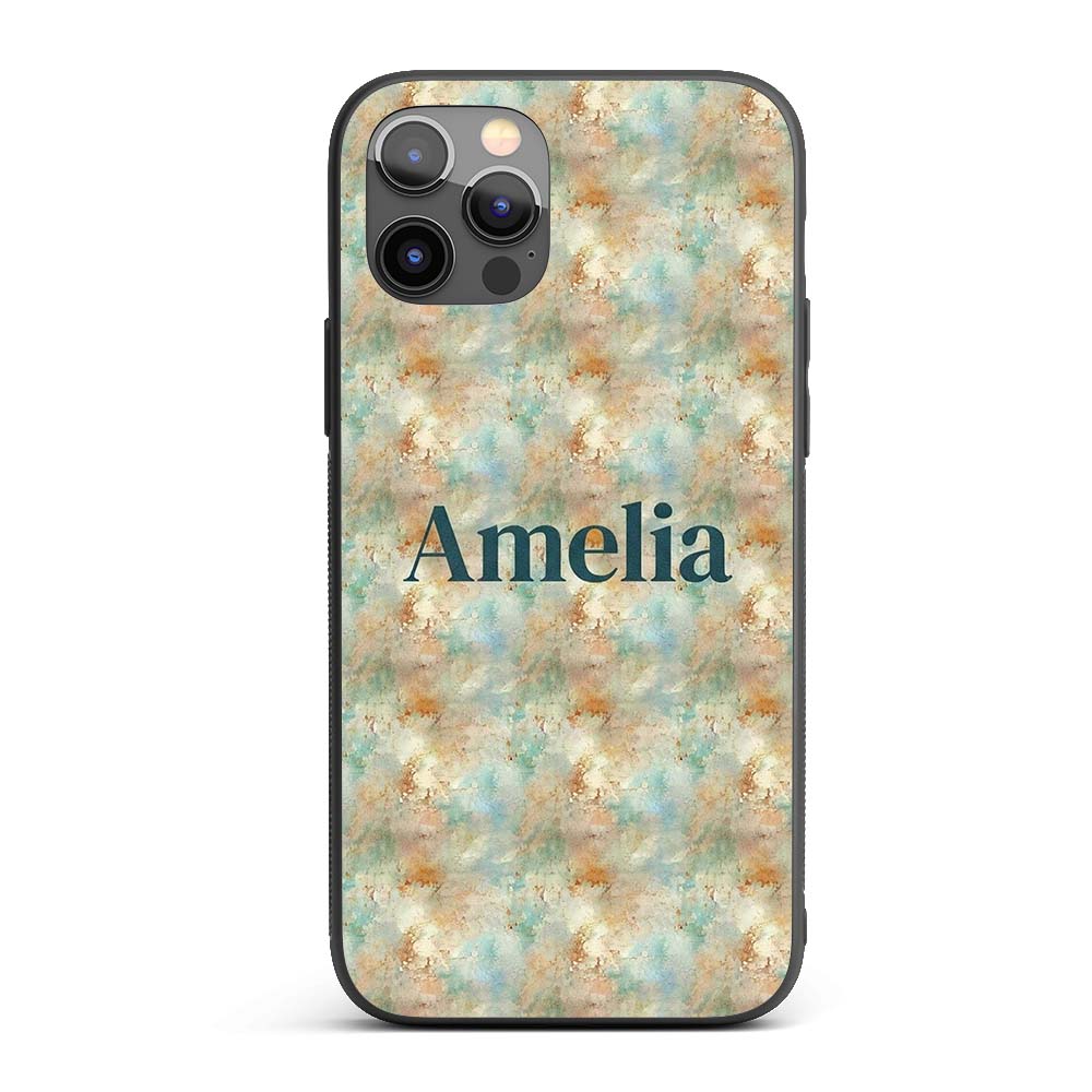 Soft Pastel Marble Splash Seamless Printed Design Custom Name Protective Phone Case Mobile Cover Durable Everyday Smartphone Shock Resistant