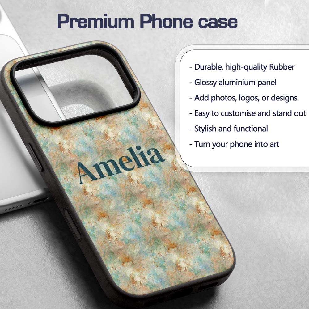 Soft Pastel Marble Splash Seamless Printed Design Custom Name Protective Phone Case Mobile Cover Durable Everyday Smartphone Shock Resistant