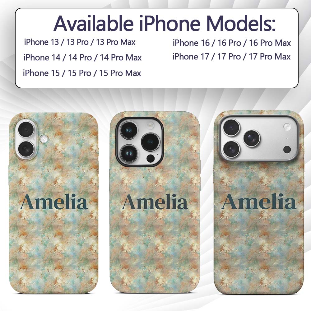 Soft Pastel Marble Splash Seamless Printed Design Custom Name Protective Phone Case Mobile Cover Durable Everyday Smartphone Shock Resistant