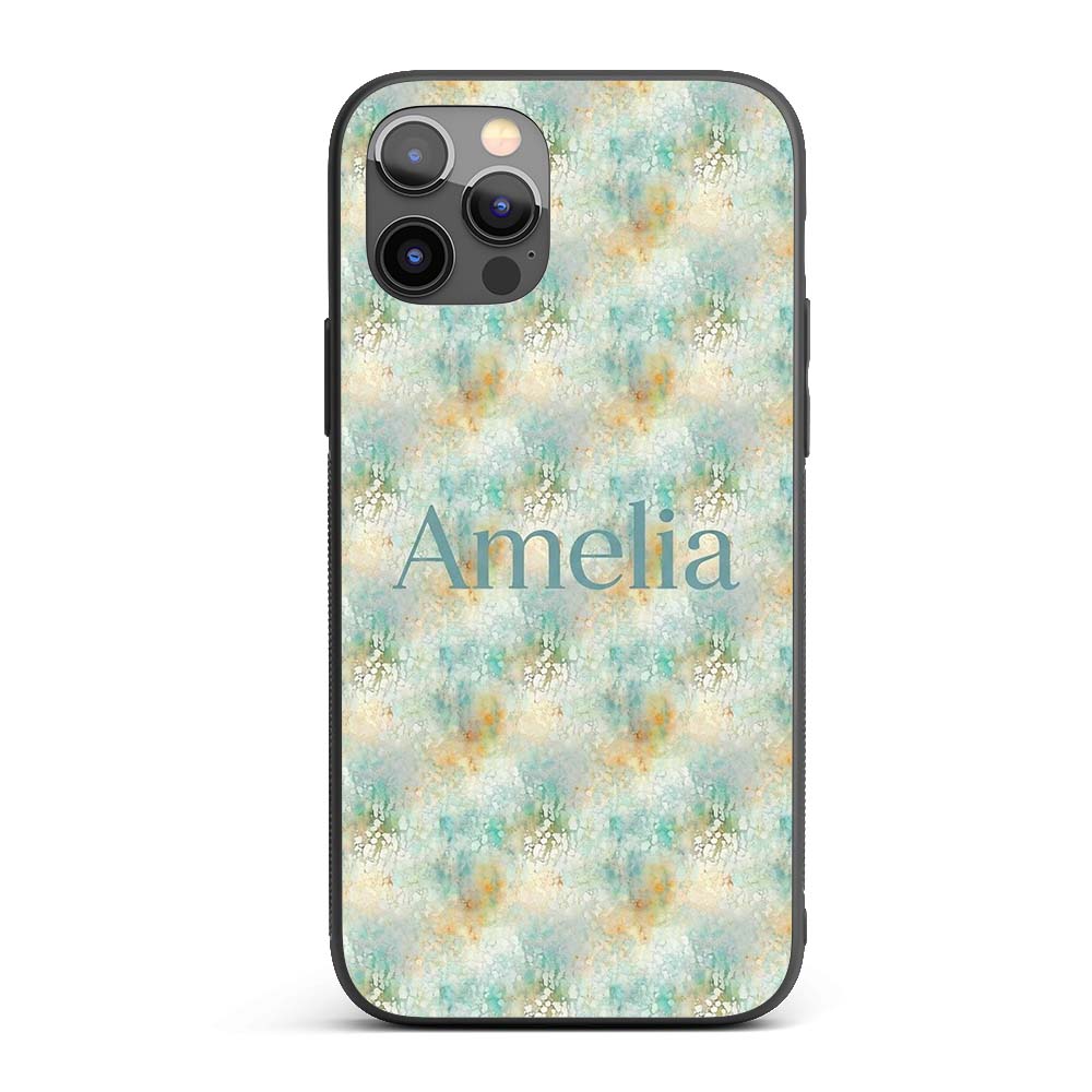 Light Aqua Marble Texture Seamless Pattern Soft Custom Name Protective Phone Case Mobile Cover Durable Everyday Smartphone Shock Resistant