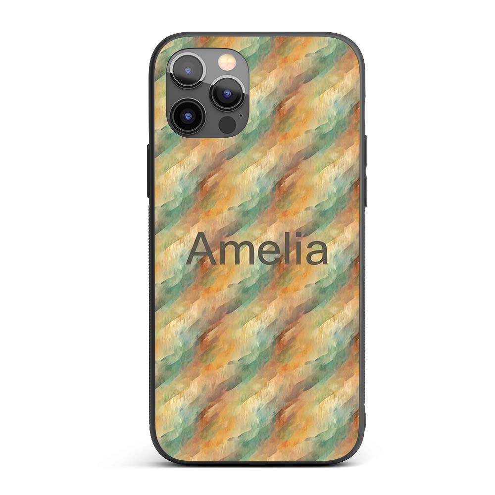 Abstract Warm Earth Tone Brush Stroke Seamless Custom Name Protective Phone Case Mobile Cover Durable Everyday Smartphone Shock Resistant