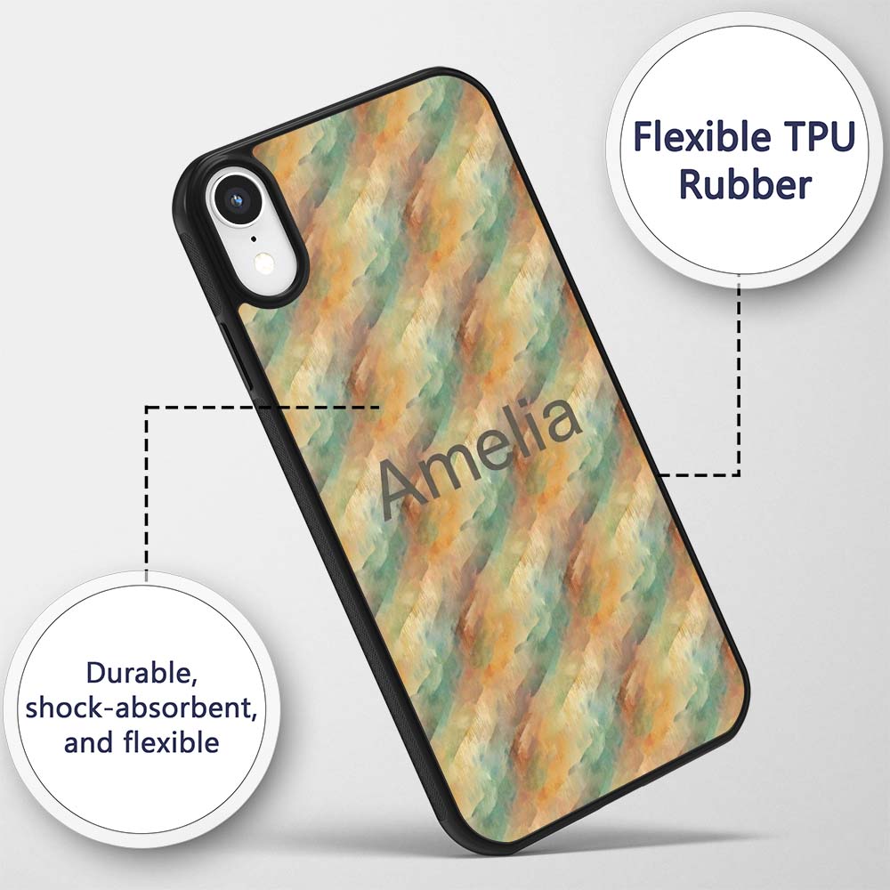 Abstract Warm Earth Tone Brush Stroke Seamless Custom Name Protective Phone Case Mobile Cover Durable Everyday Smartphone Shock Resistant