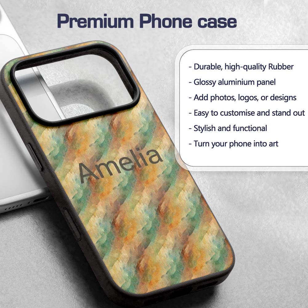 Abstract Warm Earth Tone Brush Stroke Seamless Custom Name Protective Phone Case Mobile Cover Durable Everyday Smartphone Shock Resistant