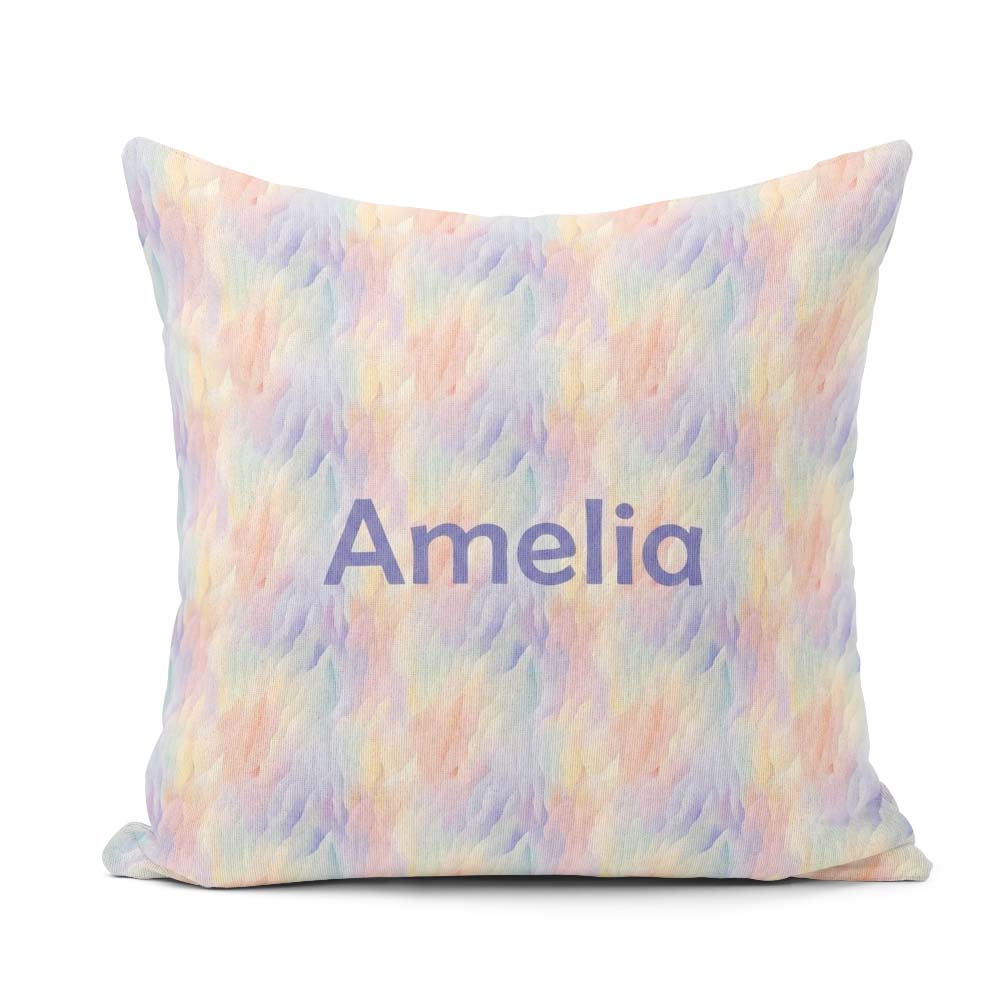 Custom Name Soft Pastel Flowing Seamless Pattern Dreamy Abstract Square Filled Cushion Throw Pillow Sofa Bed Home Decor Zip Washable UK Made