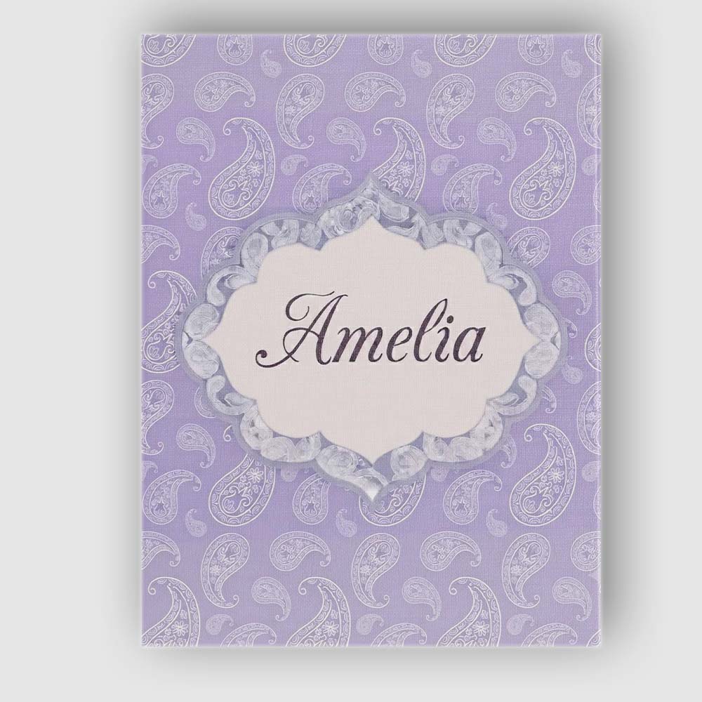 Personalised Name Elegant White Paisley Custom Unique Gift Idea Modern Room Accent Canvas Wall Art Print Decor Picture Ready to Hang