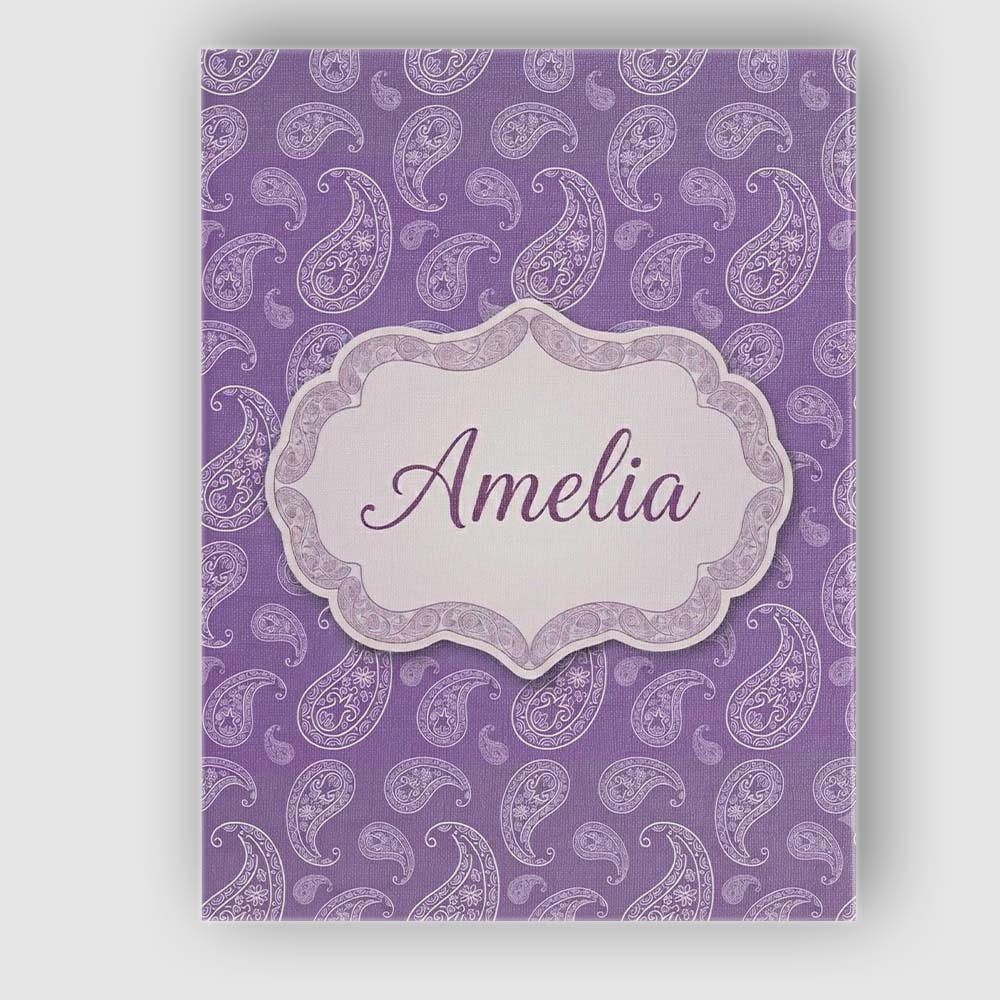 Personalised Name Ornamental White Paisley Custom Unique Gift Idea Elegant Feature Canvas Wall Art Print Decor Picture Ready to Hang