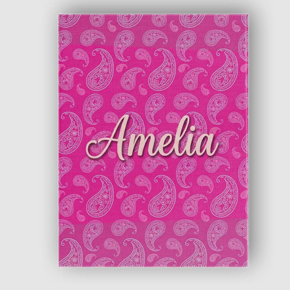 Personalised Name Elegant White Paisley Custom Unique Gift Idea Modern Room Accent Canvas Wall Art Print Decor Picture Ready to Hang