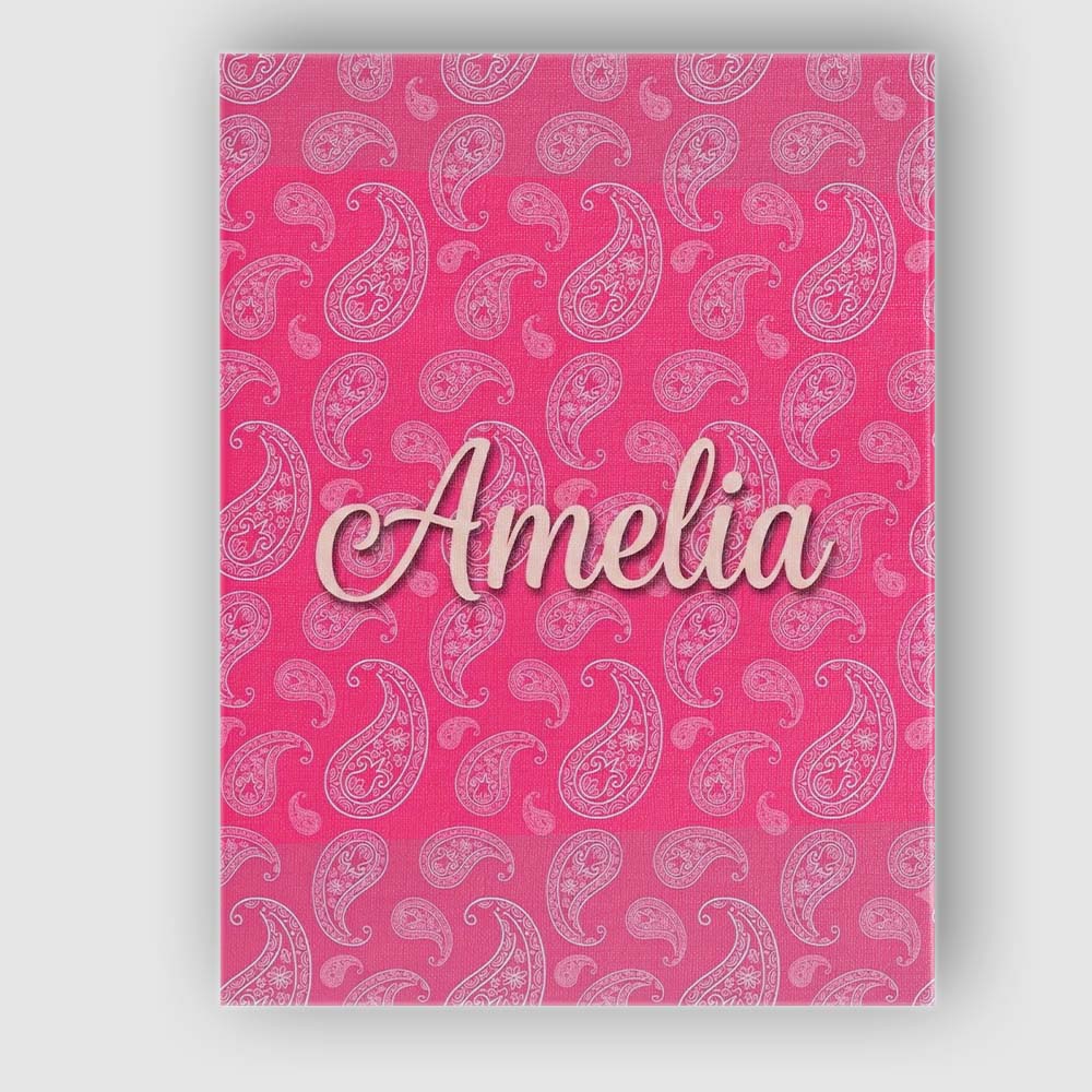 Personalised Name Intricate White Paisley Custom Unique Gift Idea Elegant Feature Canvas Wall Art Print Decor Picture Ready to Hang