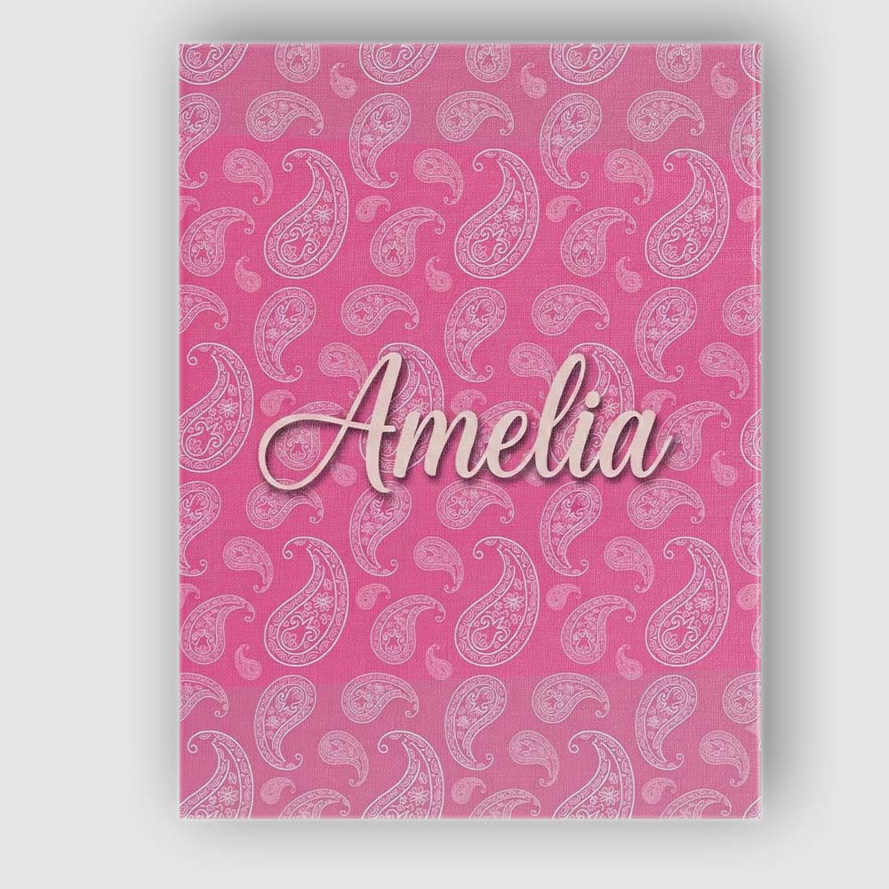 Personalised Name Classic White Paisley Custom Modern Room Accent Elegant Feature Canvas Wall Art Print Decor Picture Ready to Hang
