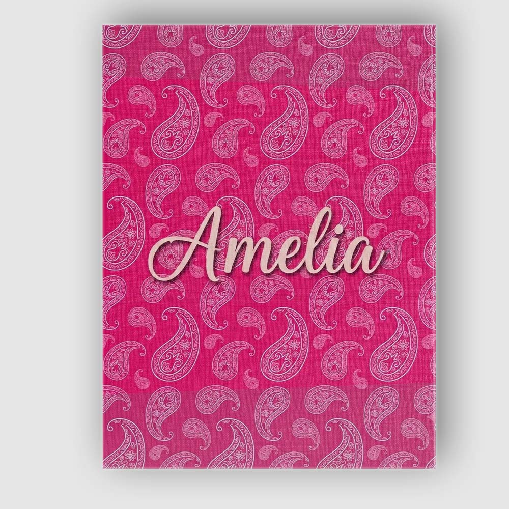Personalised Name Stylish White Paisley Custom Modern Room Accent Elegant Feature Canvas Wall Art Print Decor Picture Ready to Hang