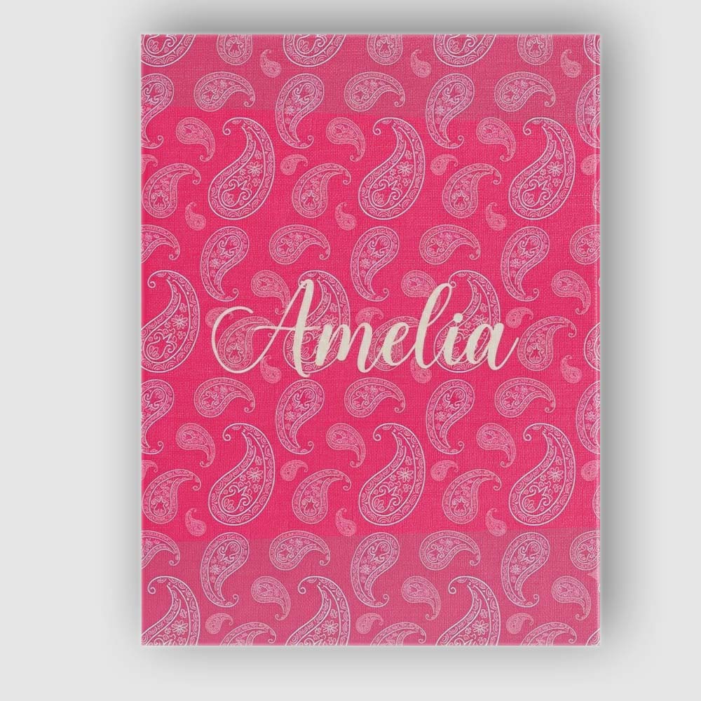 Personalised Name Elegant White Paisley Custom Unique Gift Idea Modern Room Accent Canvas Wall Art Print Decor Picture Ready to Hang