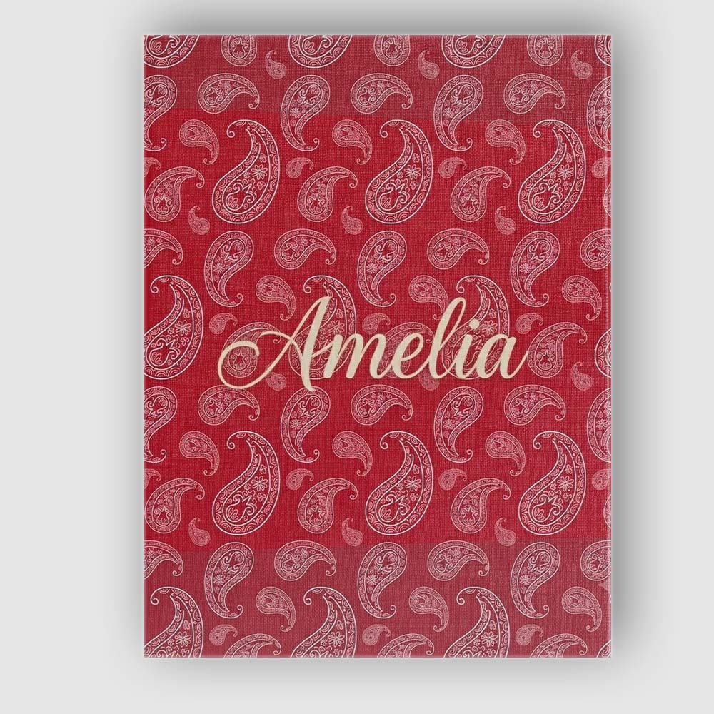 Personalised Name Elegant White Paisley Custom Unique Gift Idea Modern Room Accent Canvas Wall Art Print Decor Picture Ready to Hang