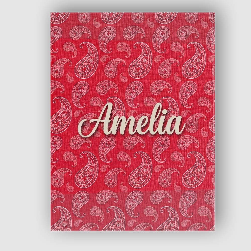 Personalised Name Elegant White Paisley Custom Unique Gift Idea Modern Room Accent Canvas Wall Art Print Decor Picture Ready to Hang