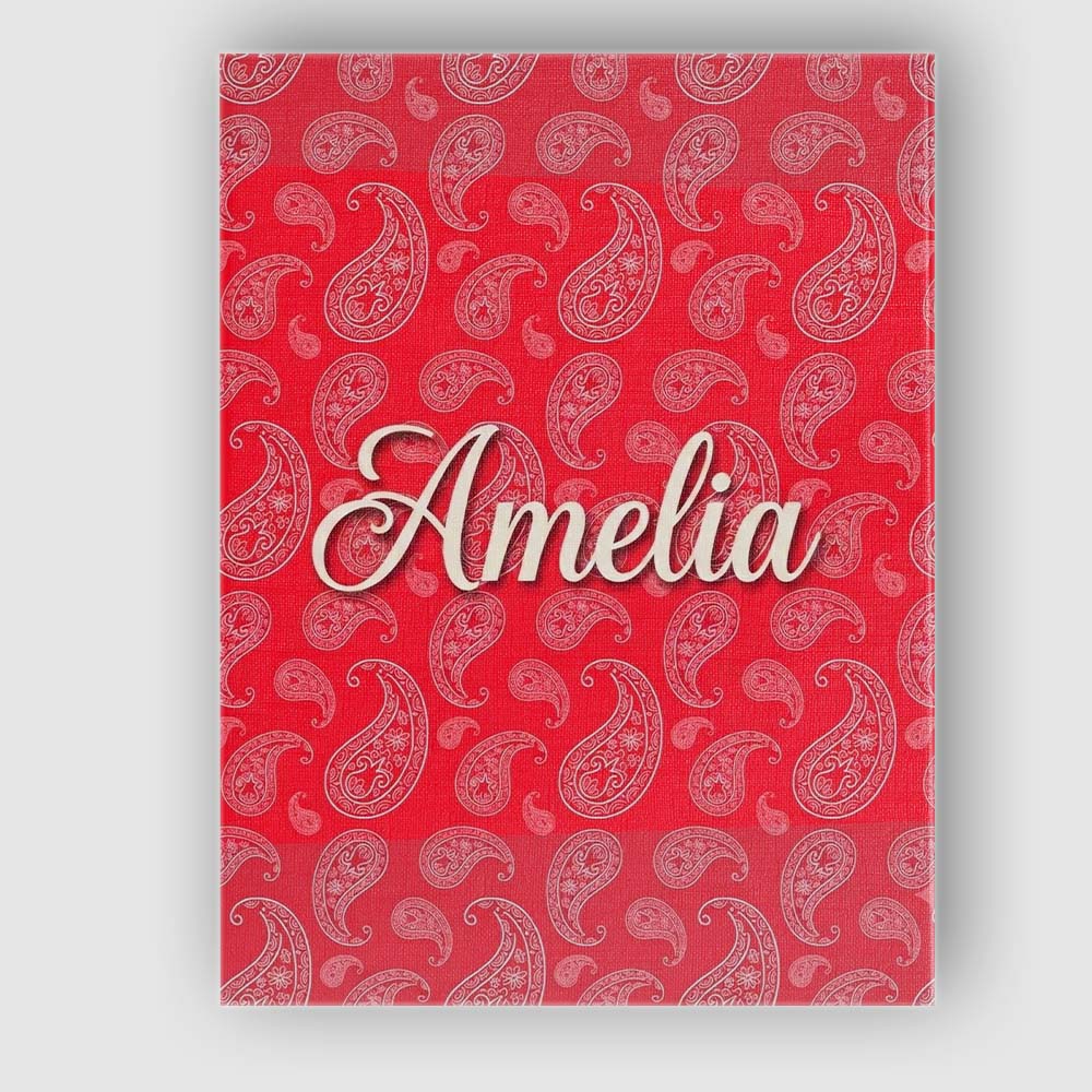Personalised Name Elegant White Paisley Custom Unique Gift Idea Modern Room Accent Canvas Wall Art Print Decor Picture Ready to Hang