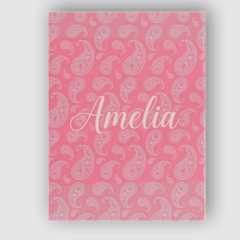 Personalised Name Elegant White Paisley Custom Unique Gift Idea Modern Room Accent Canvas Wall Art Print Decor Picture Ready to Hang