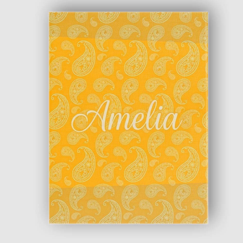 Personalised Name Elegant White Paisley Custom Unique Gift Idea Modern Room Accent Canvas Wall Art Print Decor Picture Ready to Hang