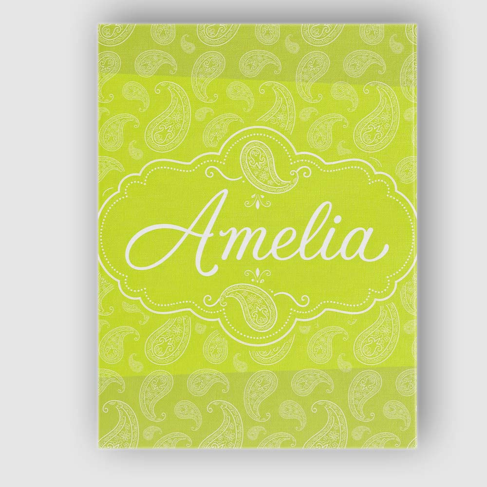 Personalised Name Elegant White Paisley Custom Unique Gift Idea Modern Room Accent Canvas Wall Art Print Decor Picture Ready to Hang