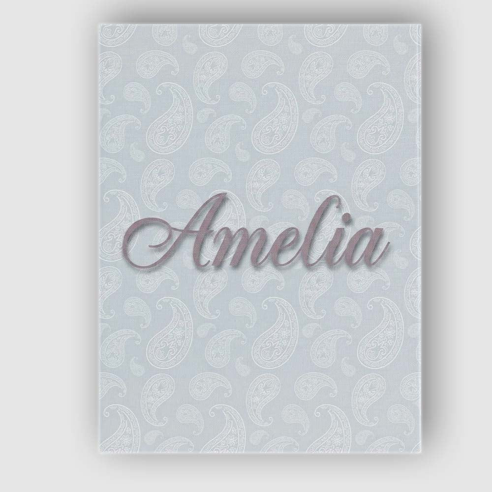 Personalised Name Elegant White Paisley Custom Unique Gift Idea Modern Room Accent Canvas Wall Art Print Decor Picture Ready to Hang